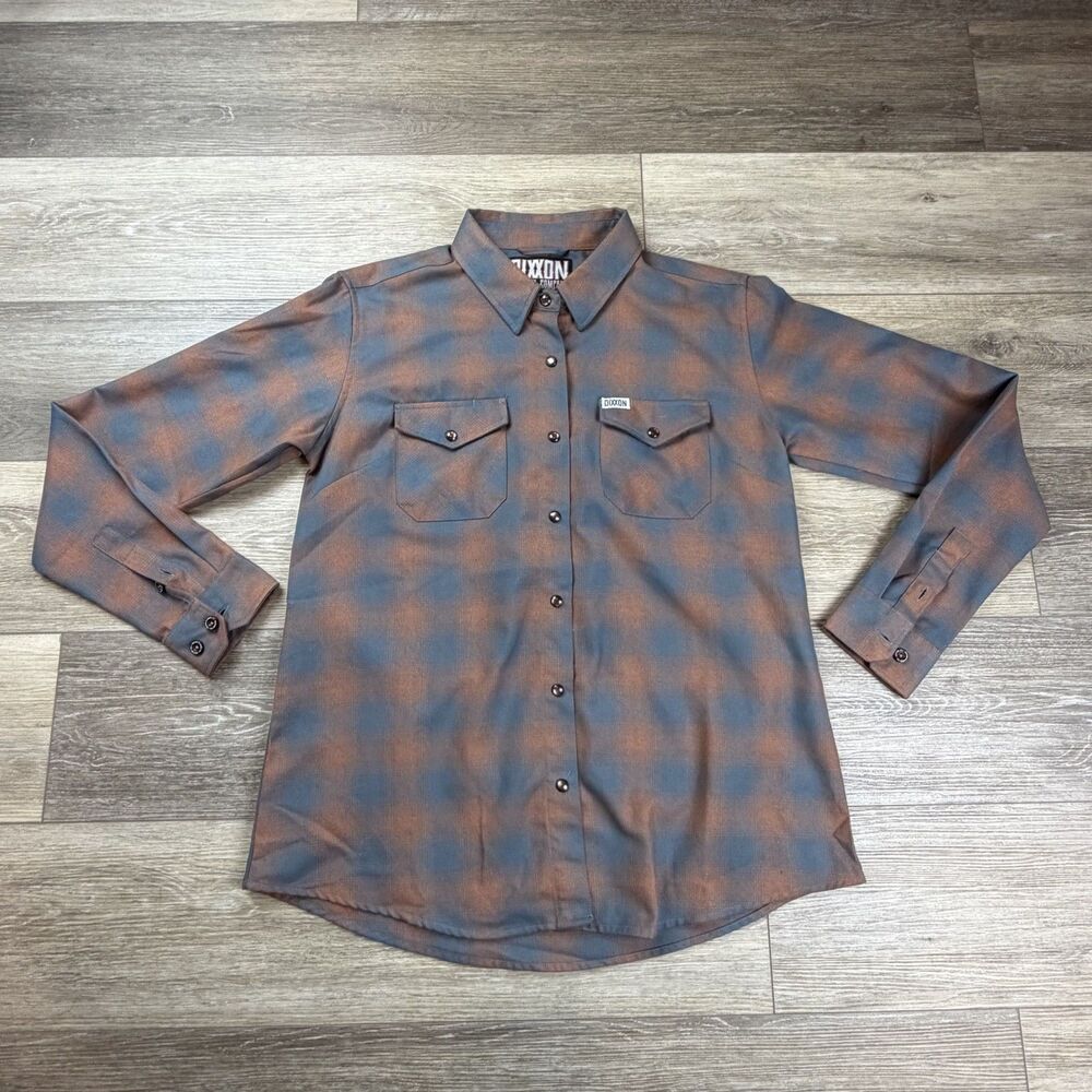 Dixxon Flannel Abilene Shirt Mens Large Blue Plaid Snap Long Sleeve Western